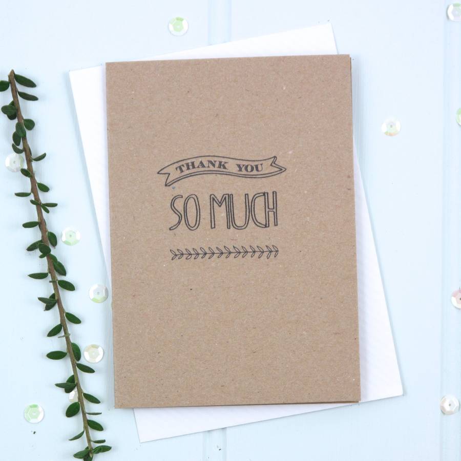 'thank you so much' card by cards + cotton | notonthehighstreet.com