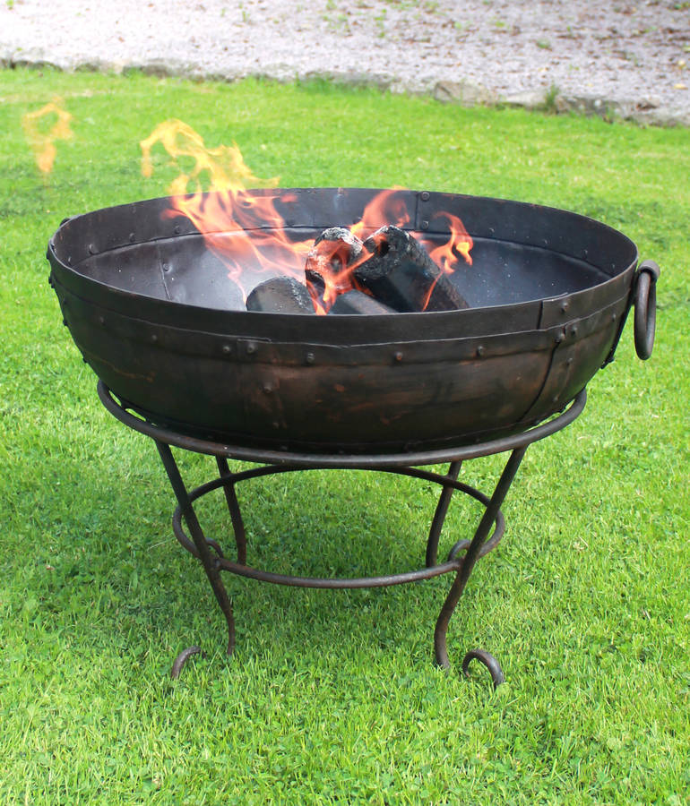 indian fire bowl with rack and ash rake by firepits uk ...