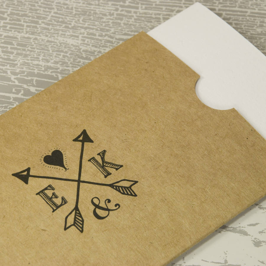 lucky arrows vintage kraft wedding invitation by love ...