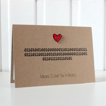 I Love You In Binary, Anniversary Card, Valentine, 2 of 5