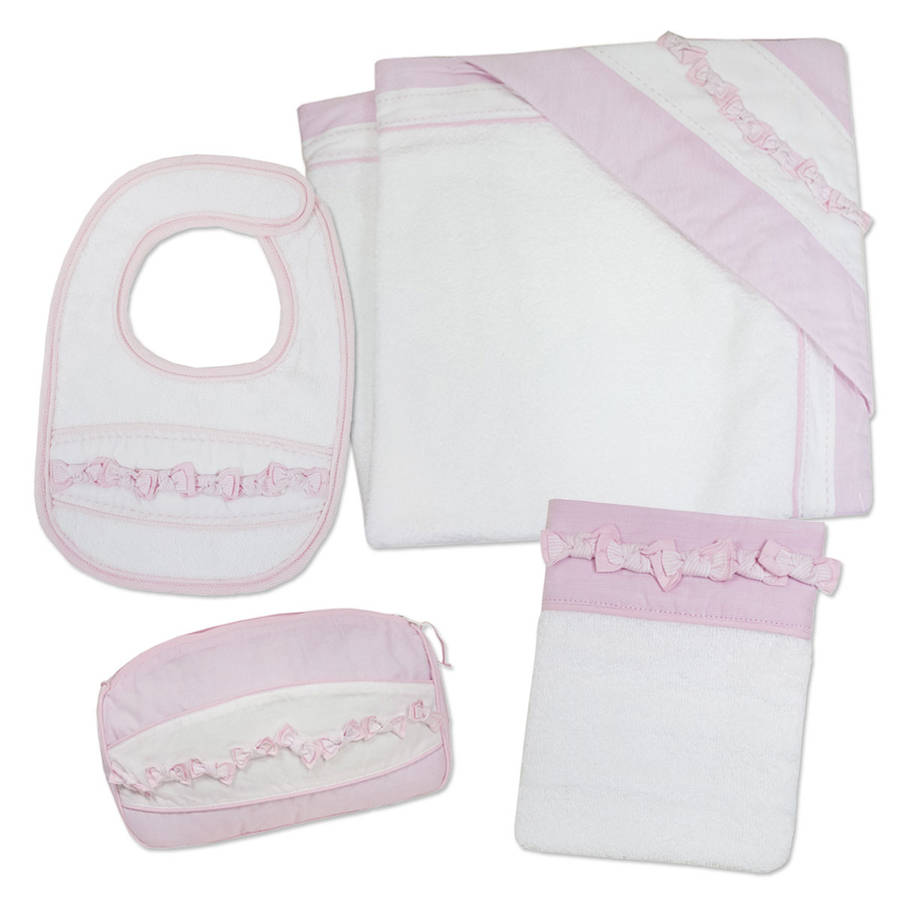 Newborn Baby Girl Bath Time Gift Set By Chateau de Sable