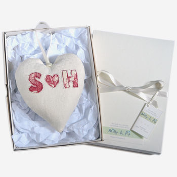 Personalised Couples Initials Hanging Heart Gift, 12 of 12