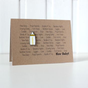 New Baby Congratulations Card With Baby Bottle, 2 of 8