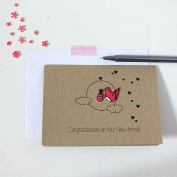 Personalised New Baby Congratulations Card With Stork, 6 of 8