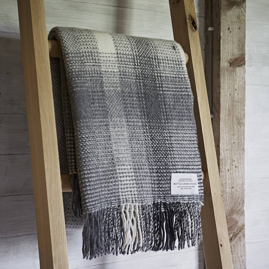 Ombre Grey Cashmere And Merino Throw By Bottle Green Homes