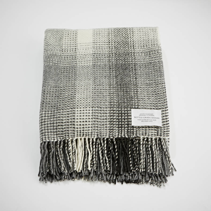 Ombre Grey Cashmere And Merino Throw By Bottle Green Homes