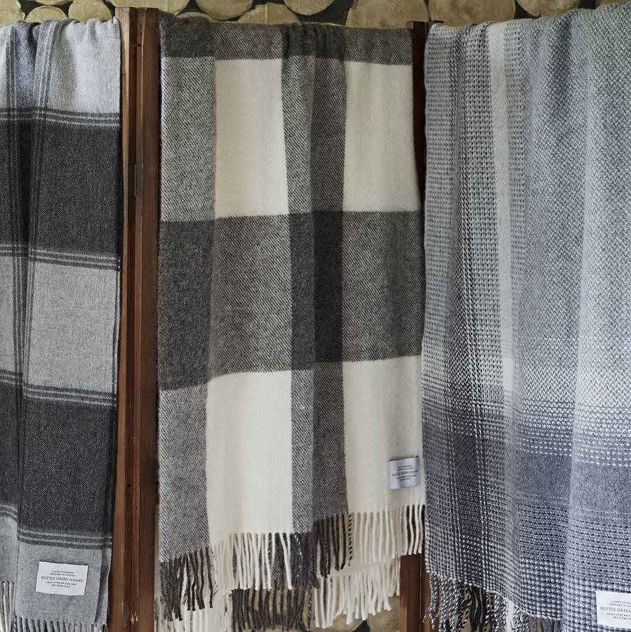 Ombre Grey Cashmere And Merino Throw By Bottle Green Homes