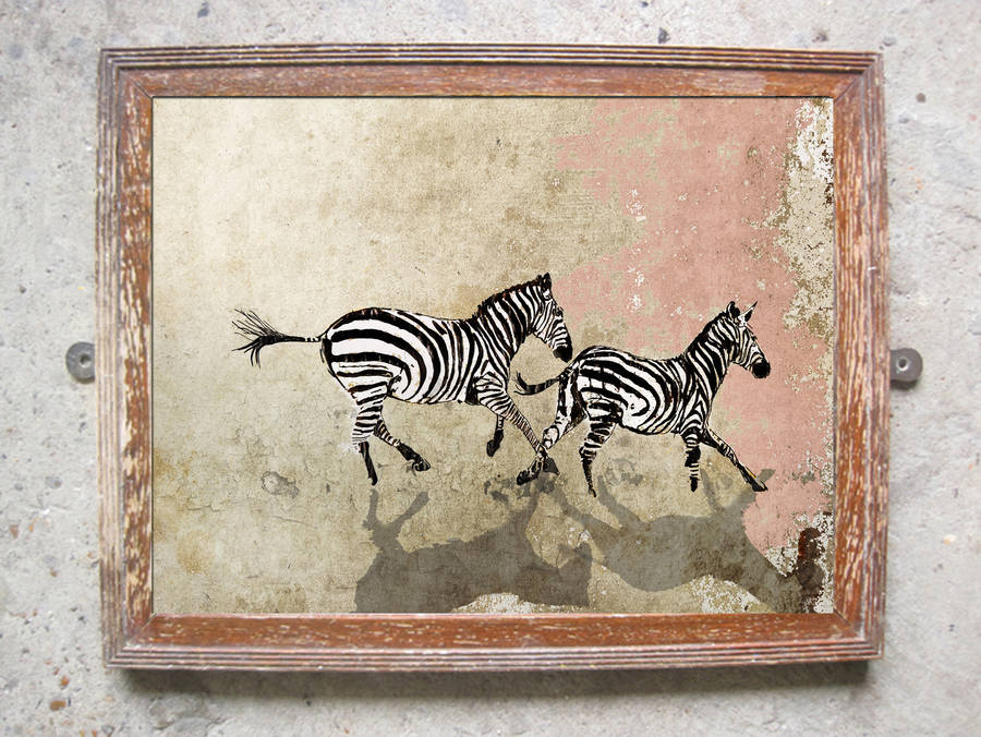 Cantering Zebras Limited Edition Signed Print, 1 of 2