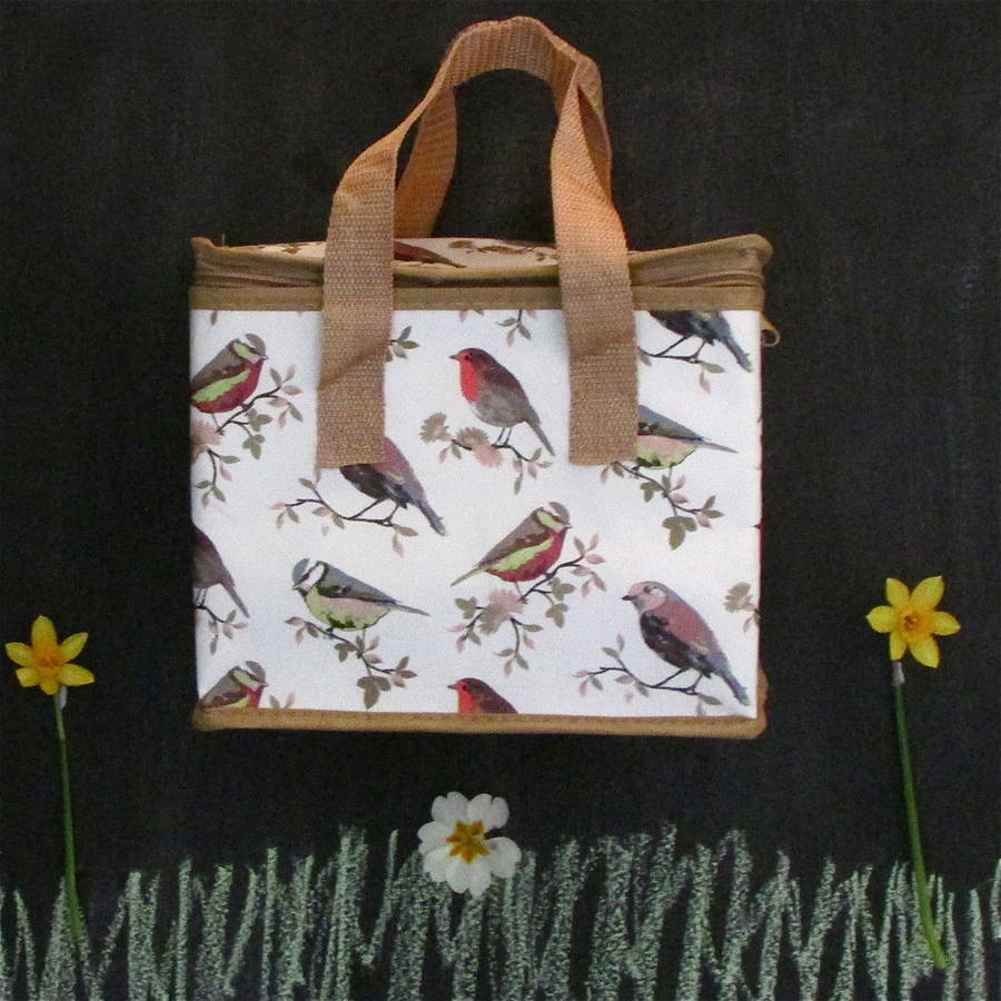 Spring Bird Print Insulated Lunch Bag By Edamay