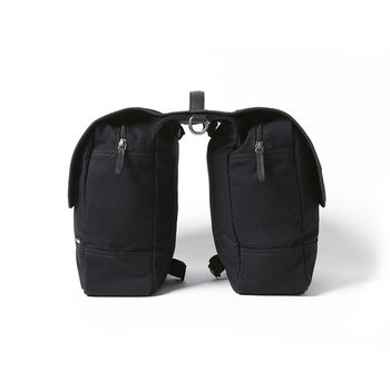 Double Pannier Black Canvas Bike Bag, 3 of 6