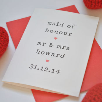 Personalised Maid Of Honour Card, 4 of 4