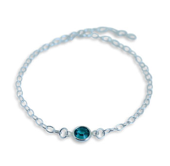 Sterling Silver Swarovski Crystal Birthstone Bracelet, 8 of 12