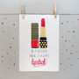 Polka Dot Gold Lipstick Print, thumbnail 1 of 2