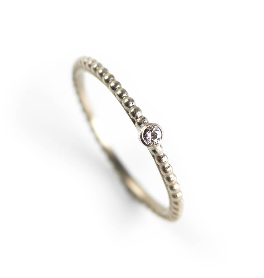 tiny dotty diamond solitaire engagement ring by alison macleod ...