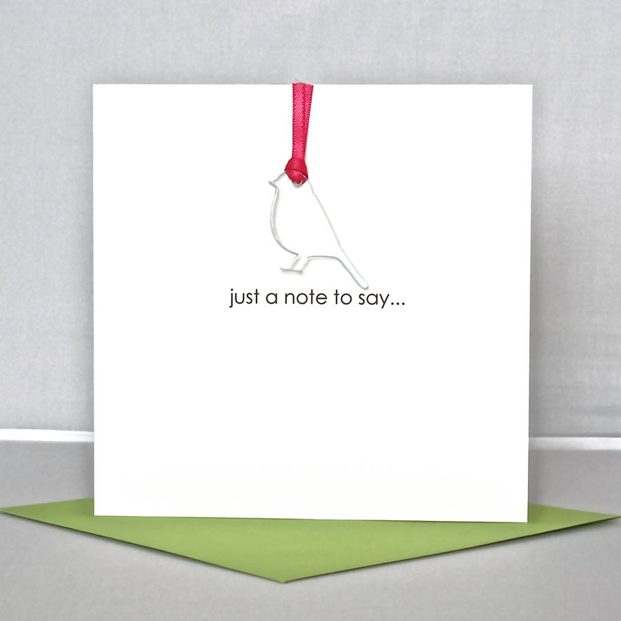 'Just A Note To Say' Greeting Card By The Cornish Card Company ...