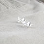 Sterling Silver Bow Ear Studs, thumbnail 2 of 2