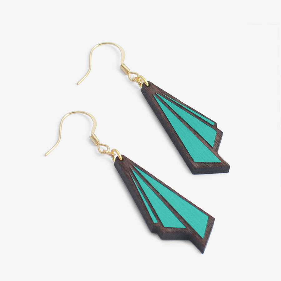 huitre, art deco earrings by materia rica | notonthehighstreet.com