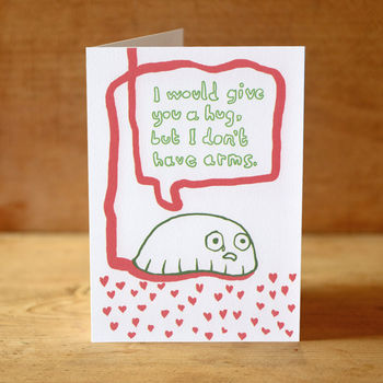 'slug hug' greetings card by sarah ray | notonthehighstreet.com