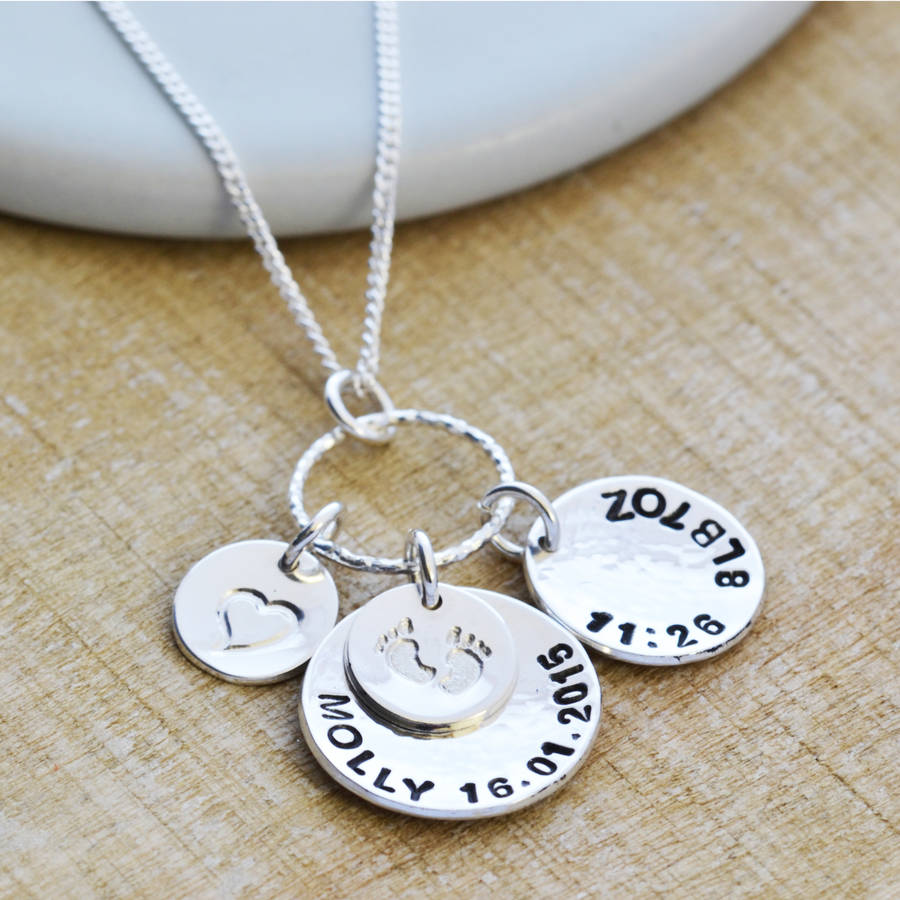 sterling silver new baby necklace by nina louise | notonthehighstreet.com