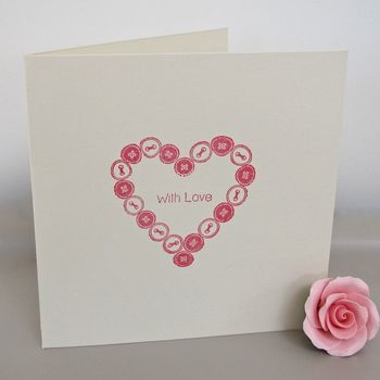 'Button' Heart Handmade Valentine's Day Card, 2 of 4