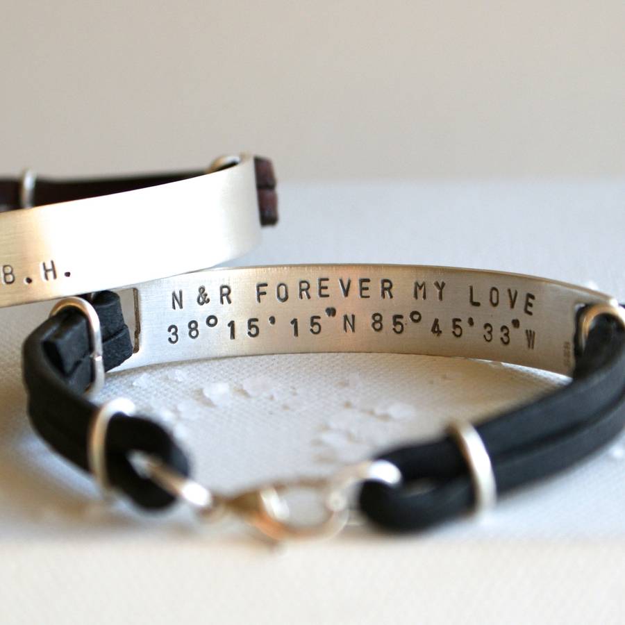 men's personalised silver hidden message bracelet by studio on stirling