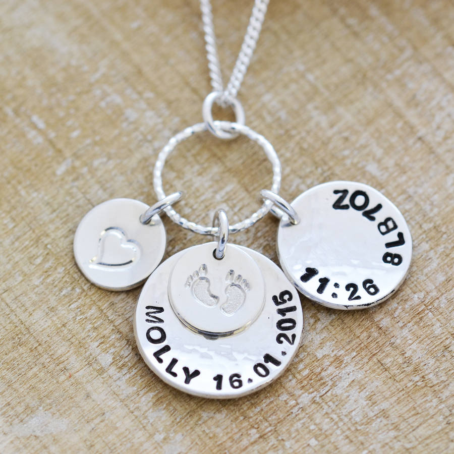 Sterling Silver New Baby Necklace By Nina Louise