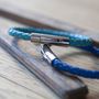 Luxury Bolo Leather Bracelet In Blue, thumbnail 2 of 6