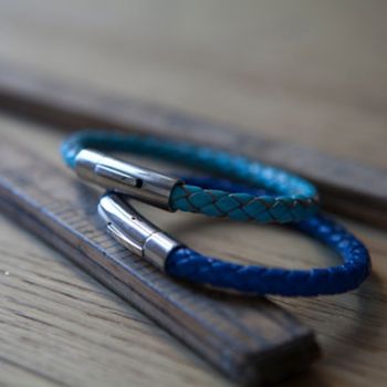 Luxury Bolo Leather Bracelet In Blue, 3 of 6