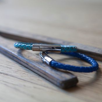 Luxury Bolo Leather Bracelet In Blue, 4 of 6