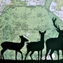 Deer Card With Richmond Park Map, thumbnail 3 of 3