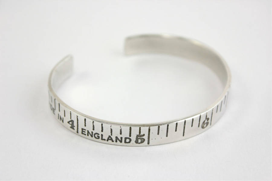Etched Silver Vintage Style Tape Measure Bangle By Emily Margaret Hill