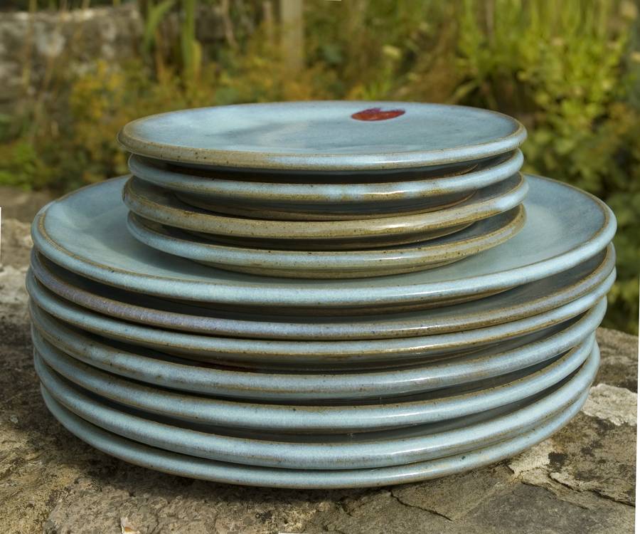 hand thrown plate by tythegston pottery designed by joanna howells