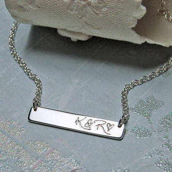 Personalised Silver Bar Necklace, 2 of 6