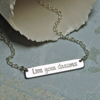 Personalised Silver Bar Necklace, 3 of 6