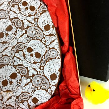 Large Chocolate Easter Egg With Skull Design, 4 of 5