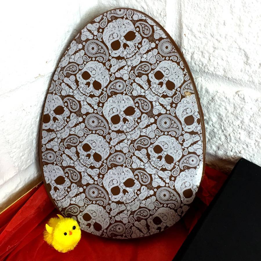 Large Chocolate Easter Egg With Skull Design, 1 of 5