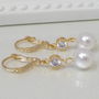 Crystal And Pearl Leverback Earrings, thumbnail 5 of 8