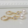 Crystal And Pearl Leverback Earrings, thumbnail 6 of 8