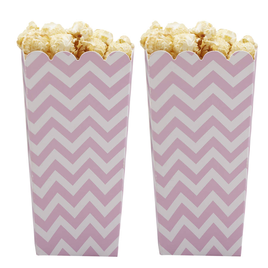 pink chevron popcorn boxes by ginger ray
