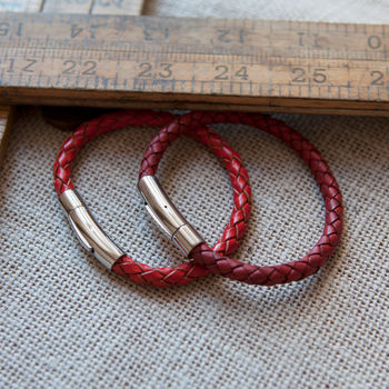 Luxury Leather Bracelet Reds, 2 of 4