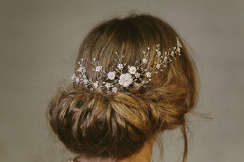 Sylvie Crystal And Pearl Wedding Hair Vine Bridal Comb, 6 of 12