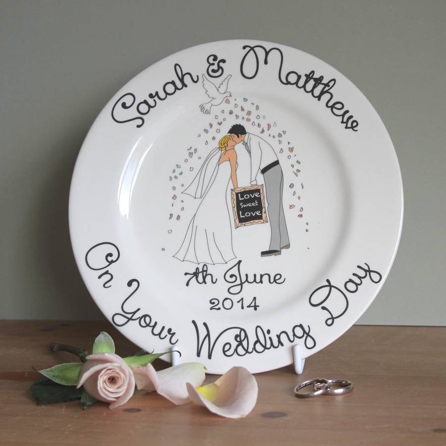 Personalised Wedding Gift Plate By Sparkle Ceramics