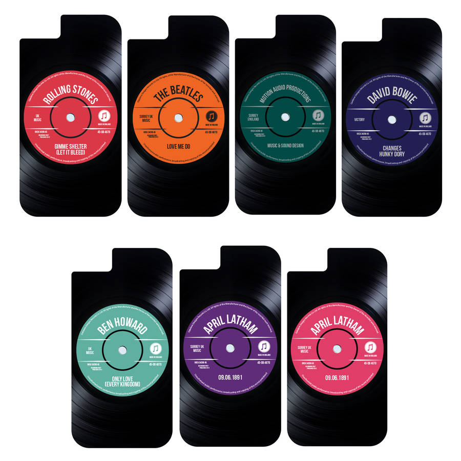 Personalised Vinyl Record iPhone Case By Oakdene Designs