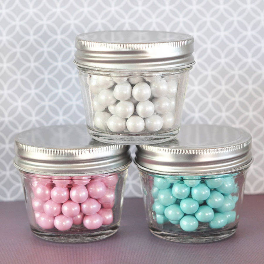 Mini Glass Jar Wedding Favours By Peach Blossom | notonthehighstreet.com