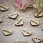 Vintage Mr And Mrs Wooden Heart Wedding Table Confetti, thumbnail 1 of 2