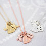 Double Chunky Letter Heart Necklace, thumbnail 2 of 4