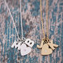 Double Chunky Letter Heart Necklace, thumbnail 4 of 4