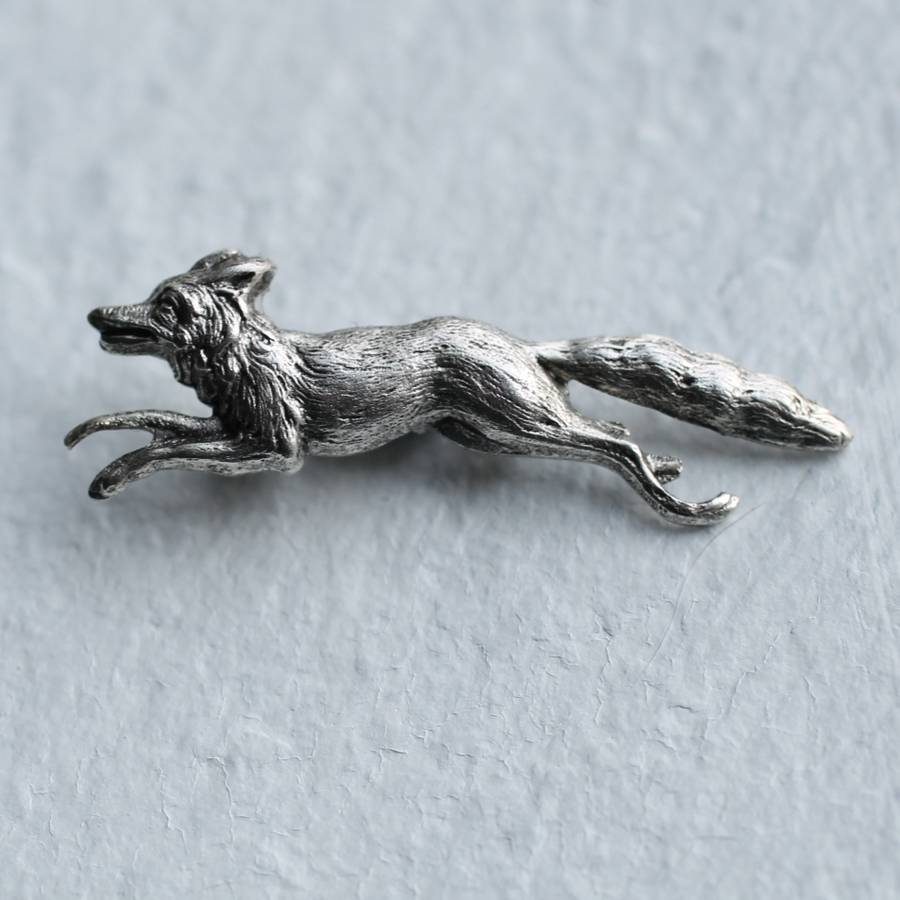 Silver Fox Brooch By Silk Purse, Sow's Ear | notonthehighstreet.com