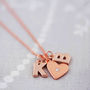 Double Chunky Letter Heart Necklace, thumbnail 3 of 4