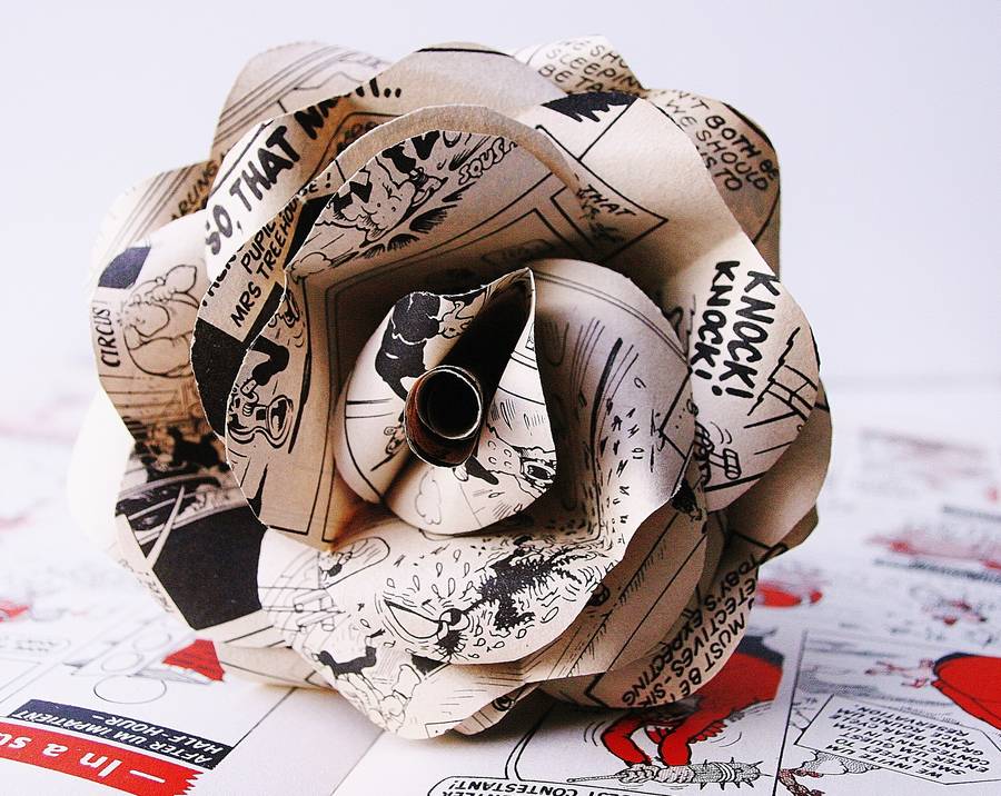 Comic Book Paper Rose By Cot2tot & Beyond